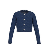 Cardigan con bottoni gioiello cerimonia blu