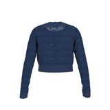 Cardigan con bottoni gioiello cerimonia blu