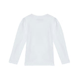 T-shirt maniche lunghe logo motivo floreale bianco