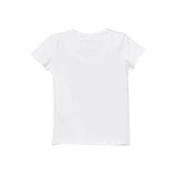 T-shirt logo con applicazione paillettes bianco