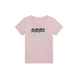 T-shirt scritta cool con applicazione paillettes rosa