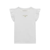 T-shirt maniche rouges bianco