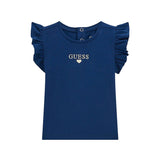 T-shirt maniche rouges blu