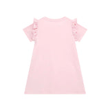 Abito maniche corte tessuto interlock rosa