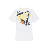 T-shirt stampa logo effetto brush bianco