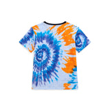 T-shirt tie-dye logo allover blu/giallo