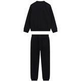Set 2 pz felpa con logo ricamato sulle maniche e jogger nero