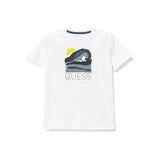 T-shirt stampa mare logo bianco
