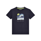 T-shirt stampa mare logo blu