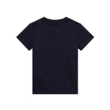 T-shirt over con ricamo logo blu