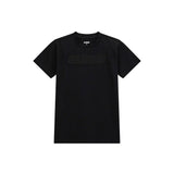 T-shirt logo tono su tono in cotone nero