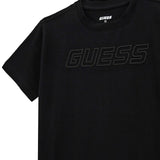 T-shirt logo tono su tono in cotone nero