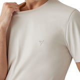 T-shirt manica corta in tessuto tecnico beige