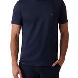 T-shirt manica corta in tessuto tecnico blu