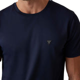 T-shirt manica corta in tessuto tecnico blu