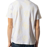 T-shirt maniche corte con maxi loghi peony a contrasto bianco