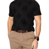 T-shirt maniche corte con maxi loghi peony nero