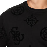 T-shirt maniche corte con maxi loghi peony nero