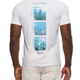 T-shirt maniche corte con stampa posteriore bianco