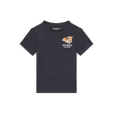 T-shirt logo ricamo teddy in cotone blu