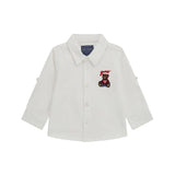 Camicia con ricamo teddy oxford bianco