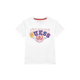 T-shirt logo varsity in cotone bianco