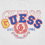 T-shirt logo varsity in cotone bianco