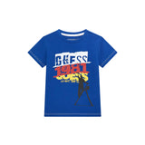 T-shirt stampa multilogo color blu maya