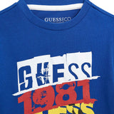 T-shirt stampa multilogo color blu maya