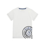 T-shirt stampa logo in jersey di cotone bianco
