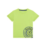T-shirt stampa logo in jersey di cotone lime