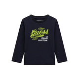 T-shirt logo vintage in cotone blu