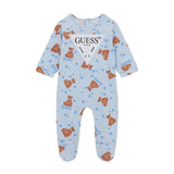 Tutina stampa teddy allover celeste