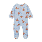 Tutina stampa teddy allover celeste