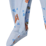 Tutina stampa teddy allover celeste