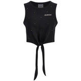 Top primula con logo strass nero