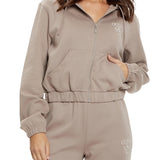 Felpa crop con cappuccio Eden grigio