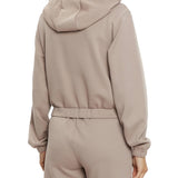 Felpa crop con cappuccio Eden grigio