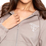 Felpa crop con cappuccio Eden grigio