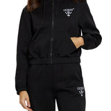 Felpa crop con cappuccio Eden nero