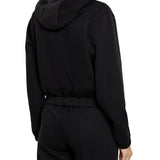Felpa crop con cappuccio Eden nero