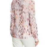 Camicia in georgette Clouis Jaguar powder stampa zebrata rosa