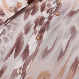 Camicia in georgette Clouis Jaguar powder stampa zebrata rosa