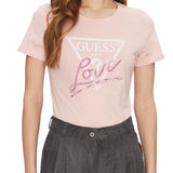 T-shirt “Love” con strass rosa