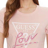 T-shirt “Love” con strass rosa