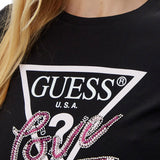 T-shirt “Love” con strass nero