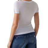 T-shirt basic con scollo a V bianco