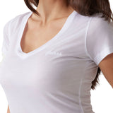 T-shirt basic con scollo a V bianco