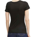 T-shirt basic con scollo a V nero