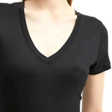 T-shirt basic con scollo a V nero